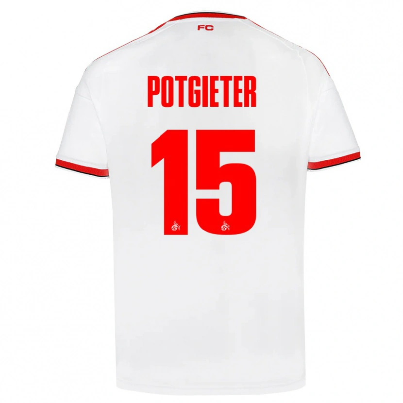 Danxen Dzieci Jaylen Potgieter #15 Biały Czerwony Czarny Domowa Koszulka 2026/27 Koszulki Klubowe