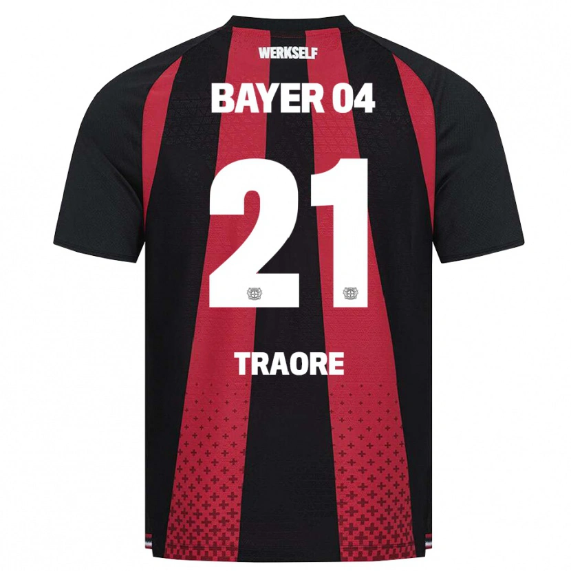 Danxen Dzieci Amaël-Demba Traoré #21 Czarny Biały Czerwony Domowa Koszulka 2026/27 Koszulki Klubowe