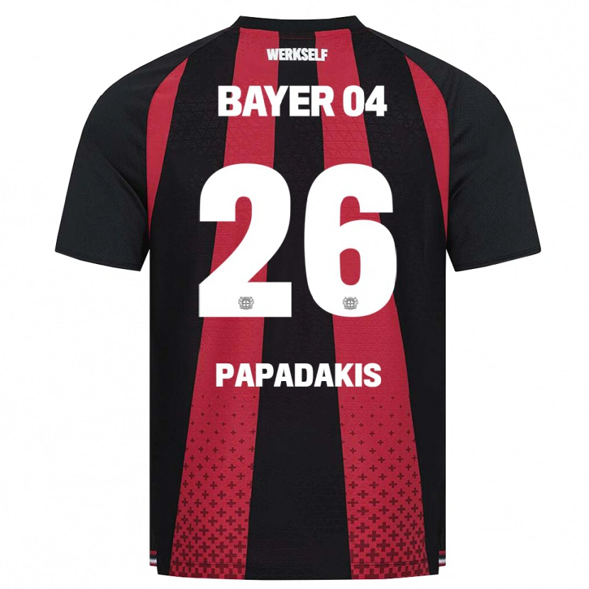 Danxen Dzieci Konstantinos Papadakis #26 Czarny Biały Czerwony Domowa Koszulka 2026/27 Koszulki Klubowe