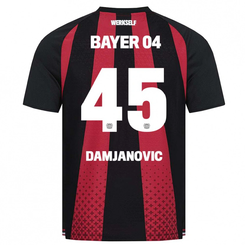 Danxen Dzieci Aleksa Damjanovic #45 Czarny Biały Czerwony Domowa Koszulka 2026/27 Koszulki Klubowe