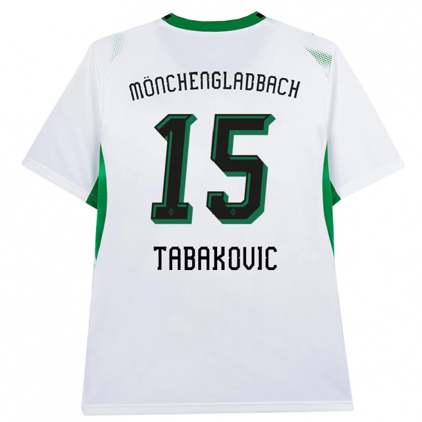 Danxen Dzieci Haris Tabakovic #15 Biały Czarny Zielony Domowa Koszulka 2026/27 Koszulki Klubowe