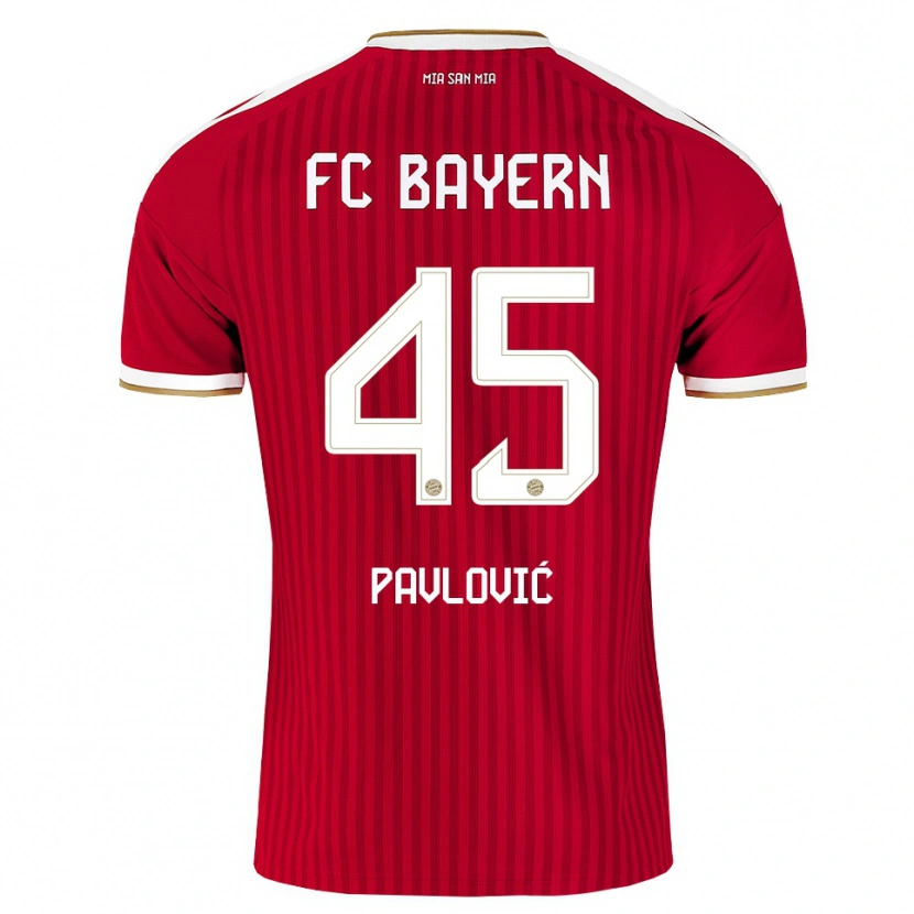 Danxen Dzieci Aleksandar Pavlovic #45 Czerwony Biały Niebieski Domowa Koszulka 2026/27 Koszulki Klubowe