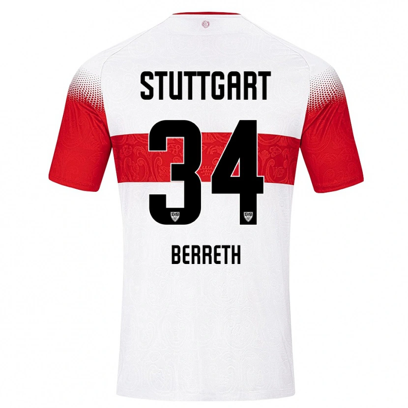 Danxen Dzieci Luca Berreth #34 Biały Czerwony Żółty Domowa Koszulka 2026/27 Koszulki Klubowe