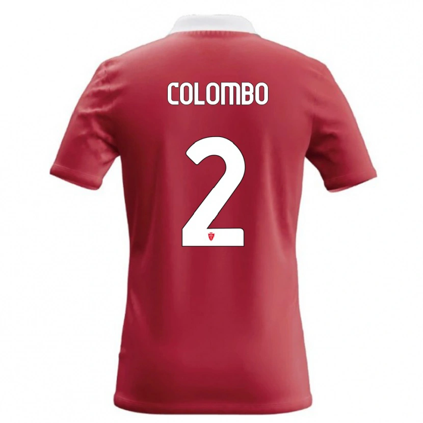 Danxen Dzieci Davide Colombo #2 Czerwony Biały Domowa Koszulka 2026/27 Koszulki Klubowe