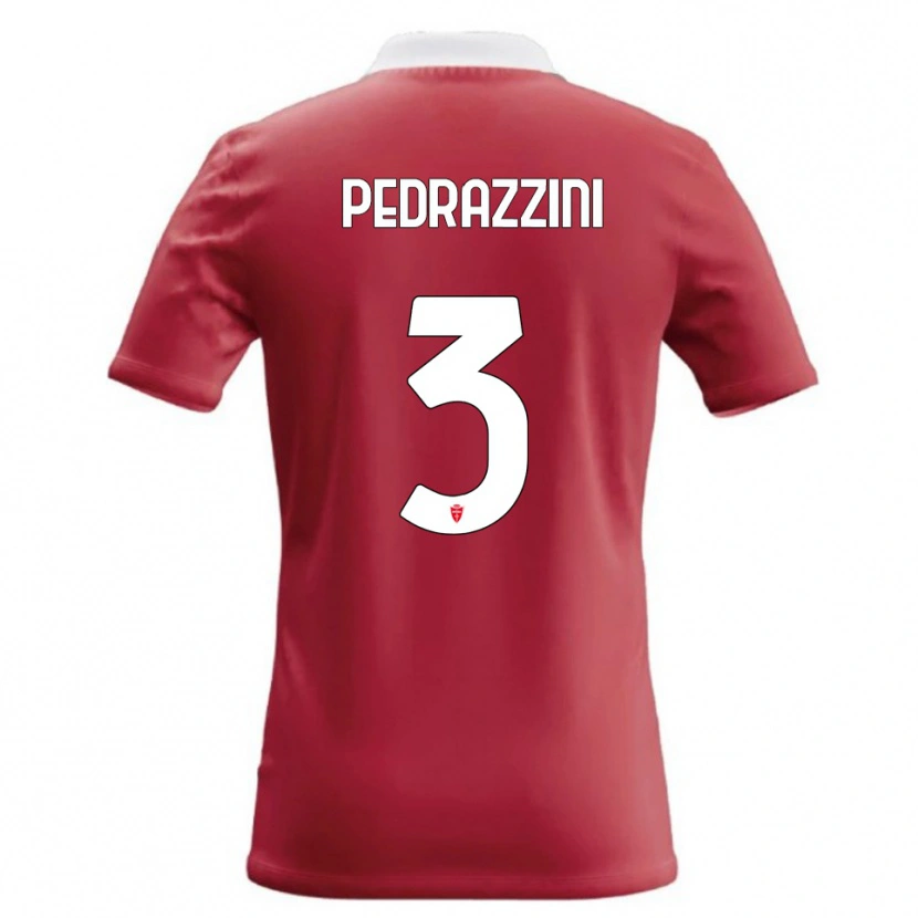Danxen Dzieci Carlo Pedrazzini #3 Czerwony Biały Domowa Koszulka 2026/27 Koszulki Klubowe