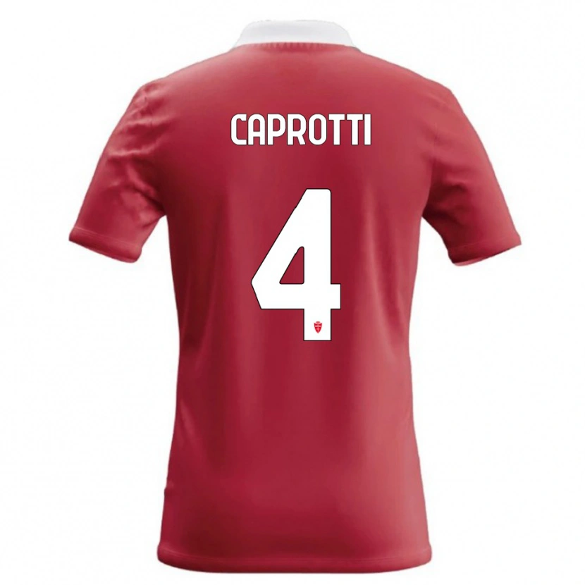 Danxen Dzieci Carlo Caprotti #4 Czerwony Biały Domowa Koszulka 2026/27 Koszulki Klubowe