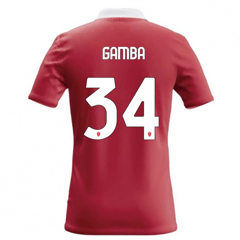 Danxen Dzieci Alberto Gamba #34 Czerwony Biały Domowa Koszulka 2026/27 Koszulki Klubowe