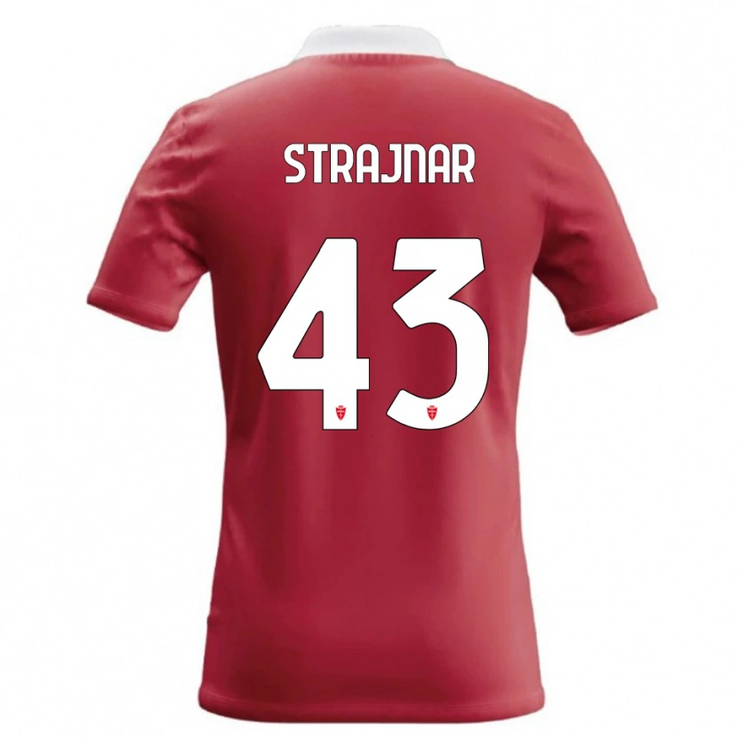 Danxen Dzieci Aljaz Strajnar #43 Czerwony Biały Domowa Koszulka 2026/27 Koszulki Klubowe