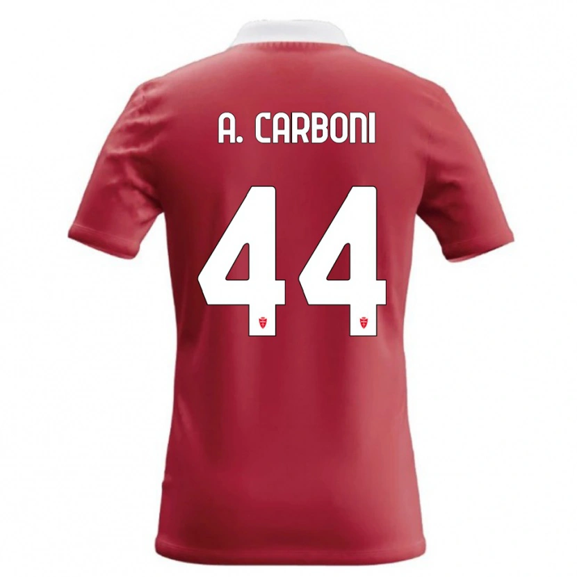 Danxen Dzieci Andrea Carboni #44 Czerwony Biały Domowa Koszulka 2026/27 Koszulki Klubowe