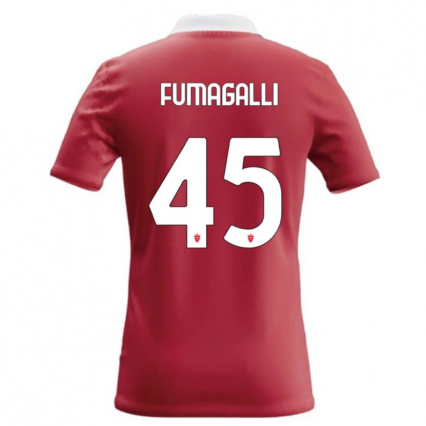 Danxen Dzieci Valerio Fumagalli #45 Czerwony Biały Domowa Koszulka 2026/27 Koszulki Klubowe