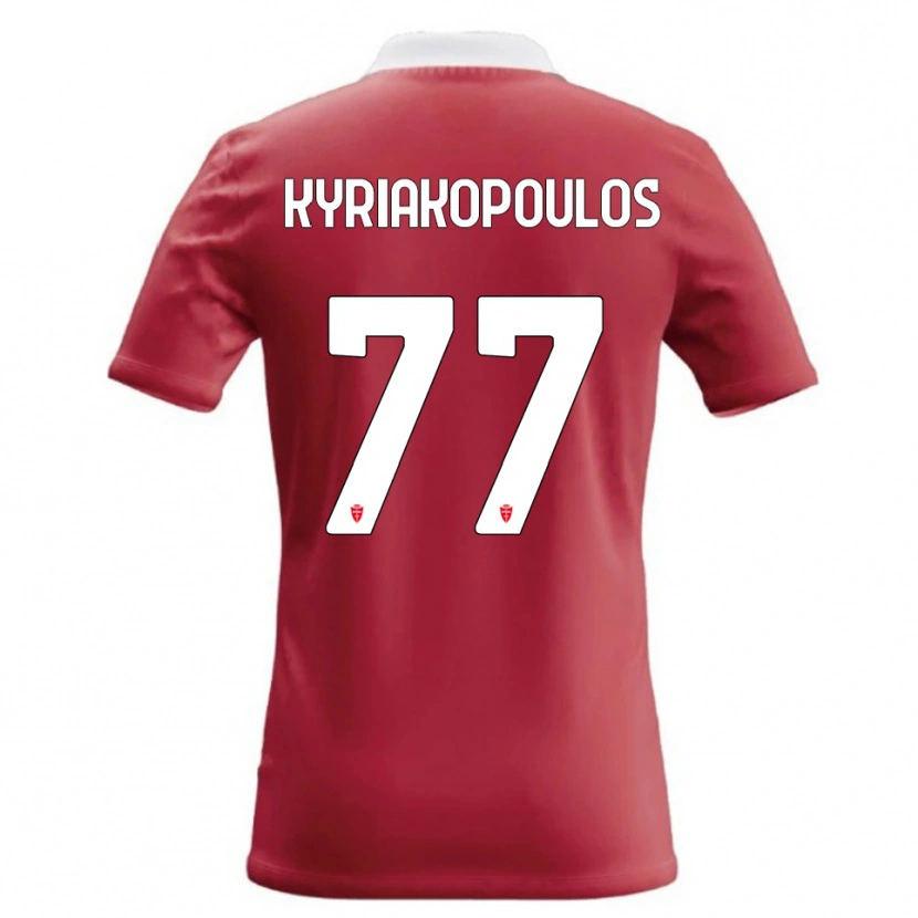 Danxen Dzieci Georgios Kyriakopoulos #77 Czerwony Biały Domowa Koszulka 2026/27 Koszulki Klubowe