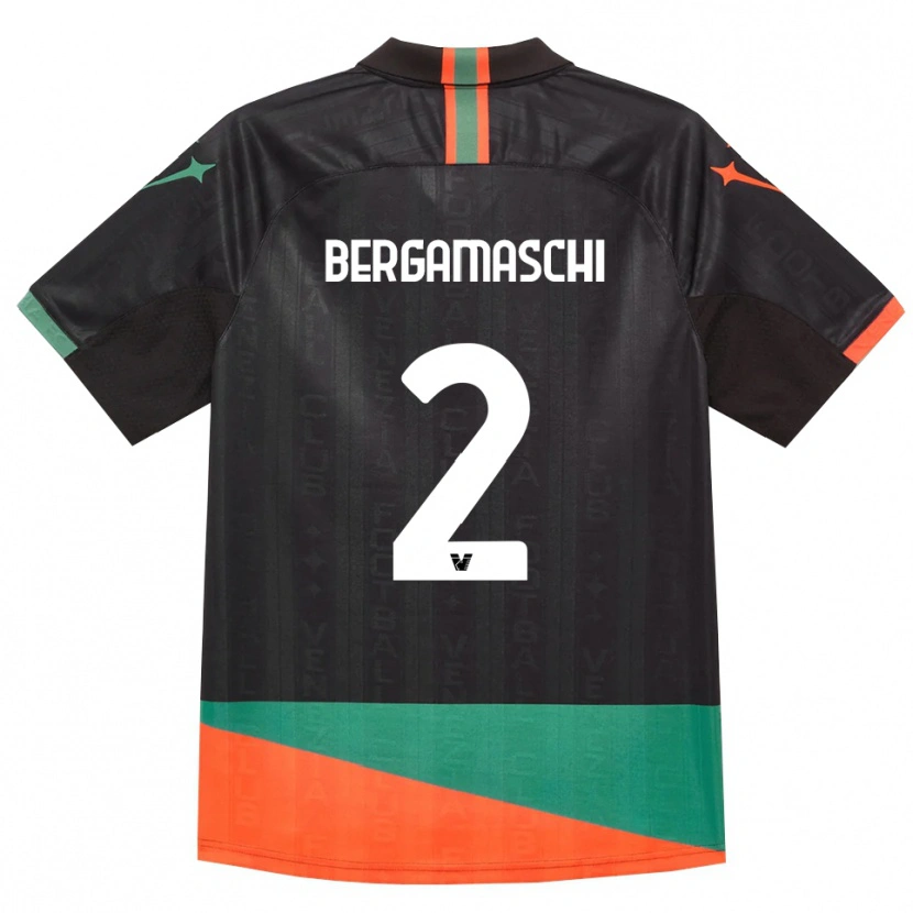 Danxen Dzieci Thomas Bergamaschi #2 Czarny Pomarańczowy Zielony Domowa Koszulka 2026/27 Koszulki Klubowe