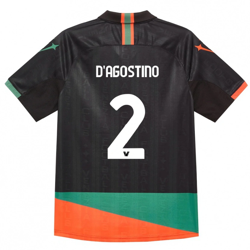 Danxen Dzieci Nicolò D'agostino #2 Czarny Pomarańczowy Zielony Domowa Koszulka 2026/27 Koszulki Klubowe