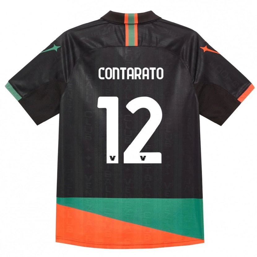 Danxen Dzieci Ettore Contarato #12 Czarny Pomarańczowy Zielony Domowa Koszulka 2026/27 Koszulki Klubowe
