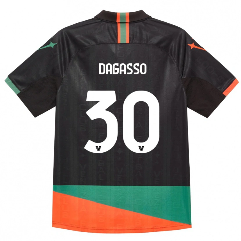 Danxen Dzieci Matteo Dagasso #30 Czarny Pomarańczowy Zielony Domowa Koszulka 2026/27 Koszulki Klubowe