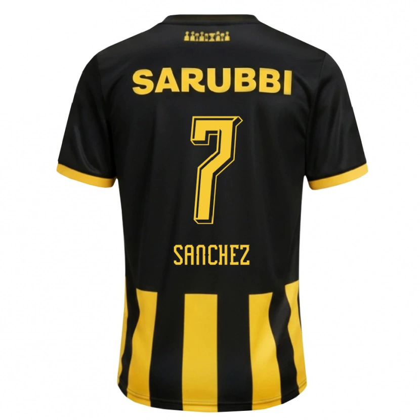 Danxen Dzieci Carlos Sánchez #7 Czarny Żółty Domowa Koszulka 2026/27 Koszulki Klubowe