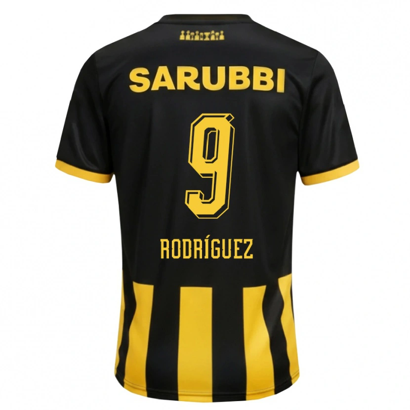 Danxen Dzieci Agustín Rodríguez #9 Czarny Żółty Domowa Koszulka 2026/27 Koszulki Klubowe