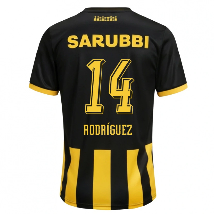 Danxen Dzieci Kevin Rodríguez #14 Czarny Żółty Domowa Koszulka 2026/27 Koszulki Klubowe