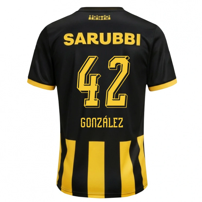 Danxen Dzieci Luciano González #42 Czarny Żółty Domowa Koszulka 2026/27 Koszulki Klubowe