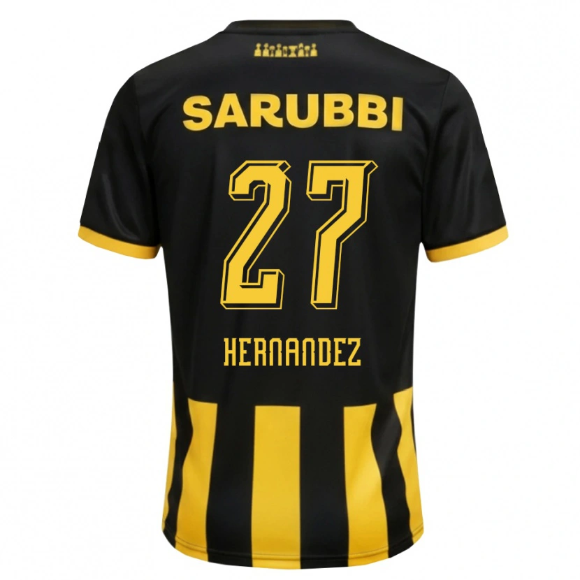 Danxen Dzieci Lucas Hernández #27 Czarny Żółty Domowa Koszulka 2026/27 Koszulki Klubowe