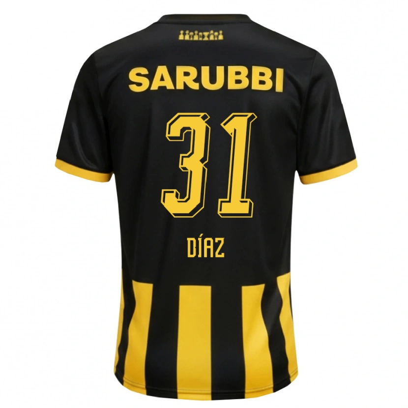 Danxen Dzieci Leandro Díaz #31 Czarny Żółty Domowa Koszulka 2026/27 Koszulki Klubowe