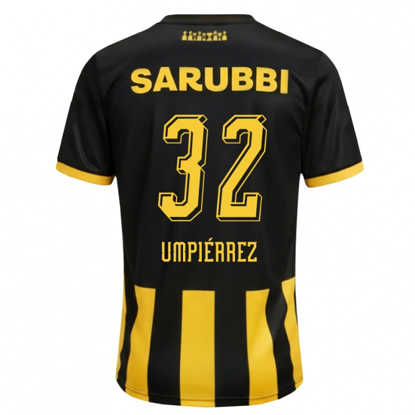 Danxen Dzieci Leandro Umpiérrez #32 Czarny Żółty Domowa Koszulka 2026/27 Koszulki Klubowe