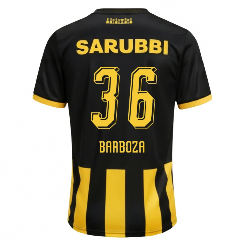 Danxen Dzieci Brian Barboza #36 Czarny Żółty Domowa Koszulka 2026/27 Koszulki Klubowe
