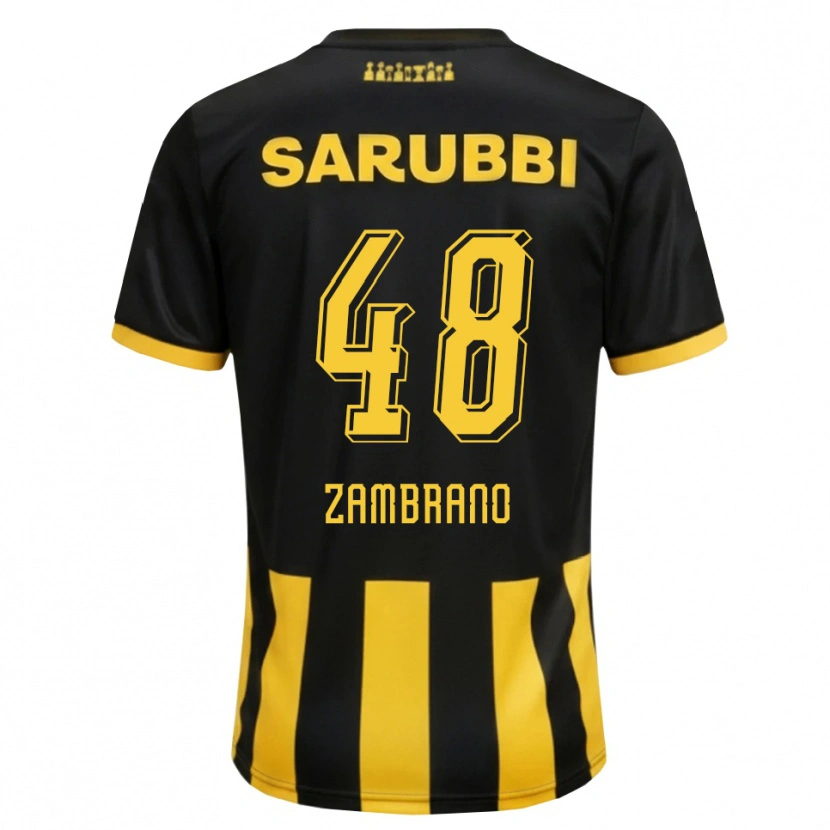Danxen Dzieci Carlos Zambrano #48 Czarny Żółty Domowa Koszulka 2026/27 Koszulki Klubowe