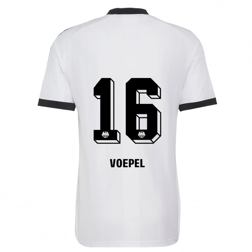 Danxen Dzieci Lukas Voepel #16 Czarny Biały Wyjazdowa Koszulka 2026/27 Koszulki Klubowe