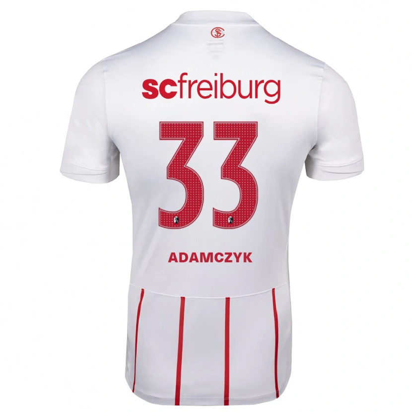 Danxen Dzieci Rebecca Adamczyk #33 Biały Czerwony Żółty Wyjazdowa Koszulka 2026/27 Koszulki Klubowe
