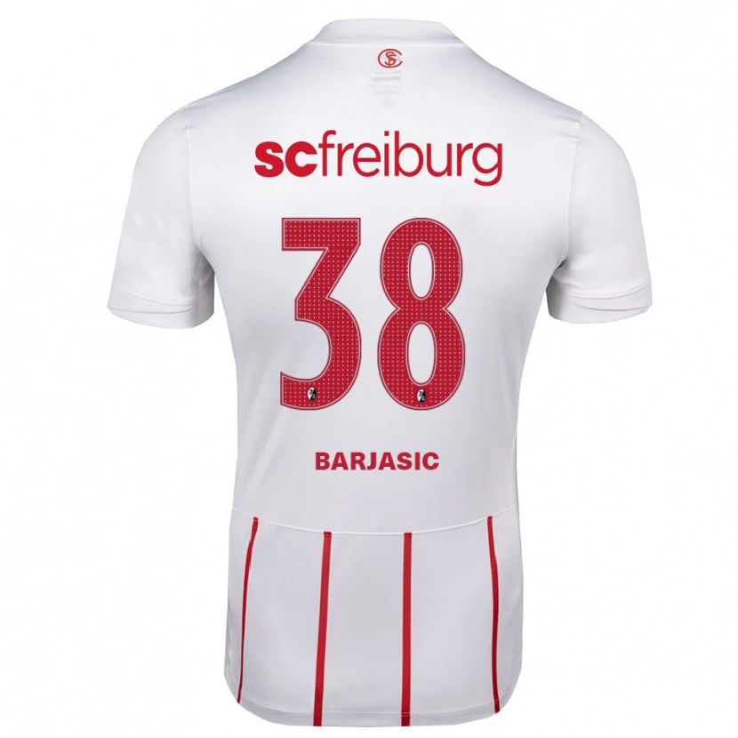 Danxen Dzieci Josip Barjasic #38 Biały Czerwony Żółty Wyjazdowa Koszulka 2026/27 Koszulki Klubowe