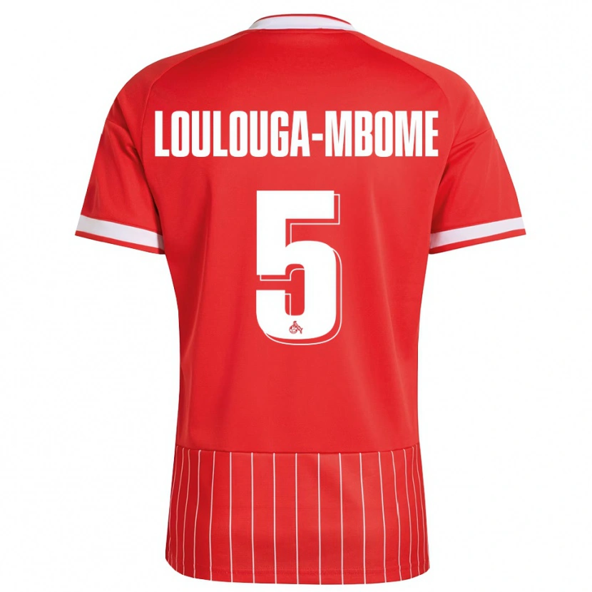 Danxen Dzieci Pascal Loulouga-Mbome #5 Czerwony Biały Zielony Wyjazdowa Koszulka 2026/27 Koszulki Klubowe