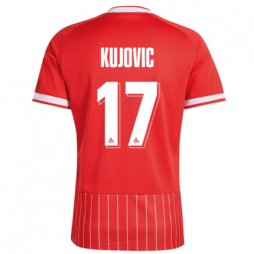 Danxen Dzieci Emin Kujovic #17 Czerwony Biały Zielony Wyjazdowa Koszulka 2026/27 Koszulki Klubowe