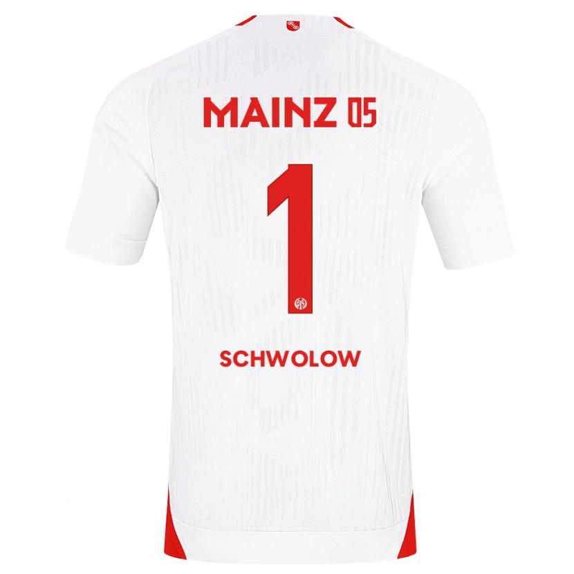 Danxen Dzieci Alexander Schwolow #1 Biały Czerwony Żółty Wyjazdowa Koszulka 2026/27 Koszulki Klubowe