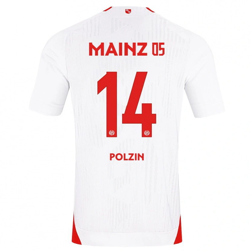 Danxen Dzieci Maximilian Polzin #14 Biały Czerwony Żółty Wyjazdowa Koszulka 2026/27 Koszulki Klubowe