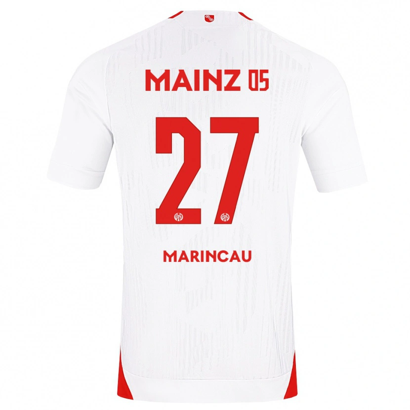 Danxen Dzieci Emanuel Marincău #27 Biały Czerwony Żółty Wyjazdowa Koszulka 2026/27 Koszulki Klubowe