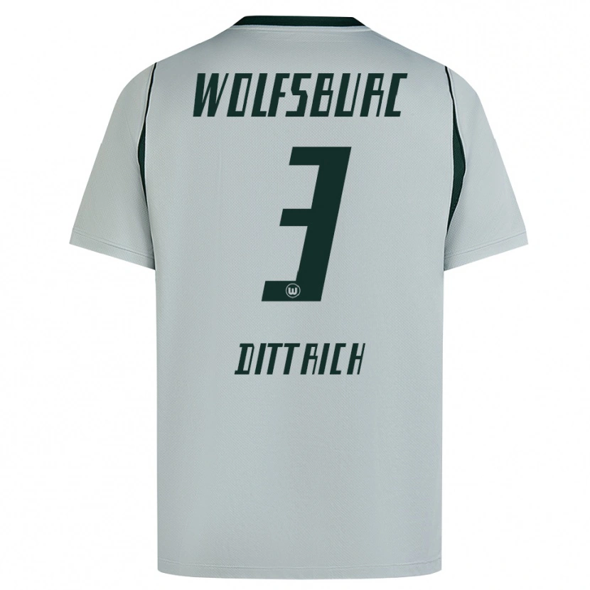 Danxen Dzieci Elia Dittrich #3 Szary Zielony Wyjazdowa Koszulka 2026/27 Koszulki Klubowe