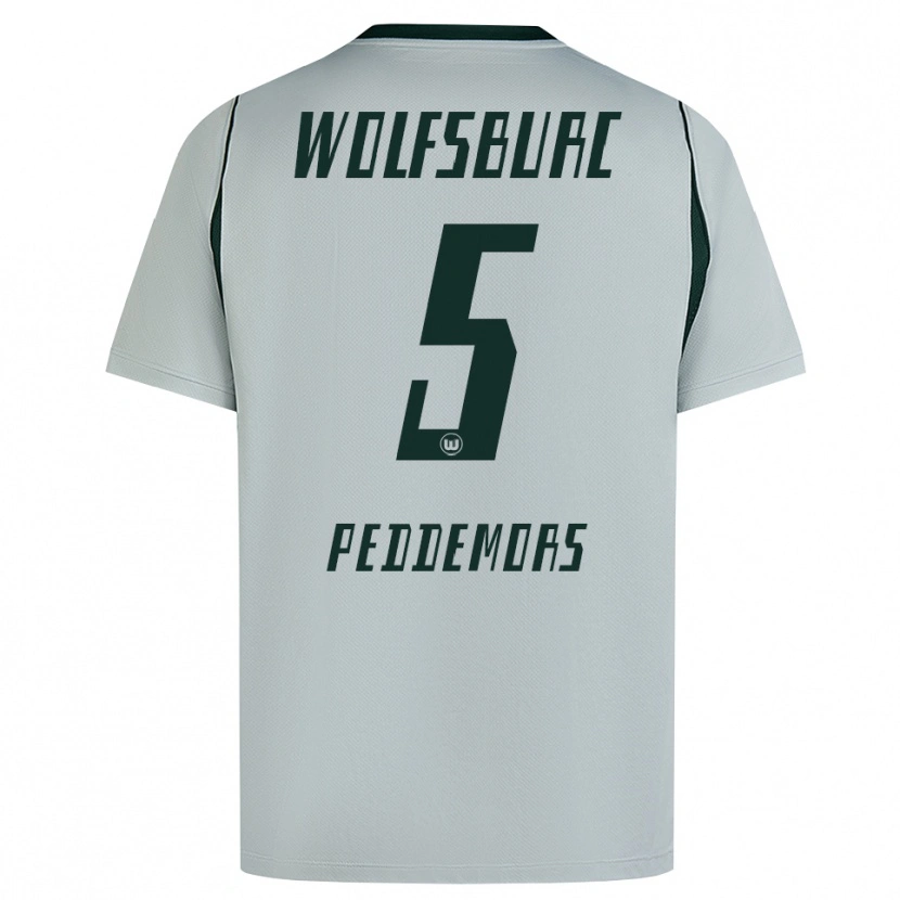 Danxen Dzieci Ella Peddemors #5 Szary Zielony Wyjazdowa Koszulka 2026/27 Koszulki Klubowe