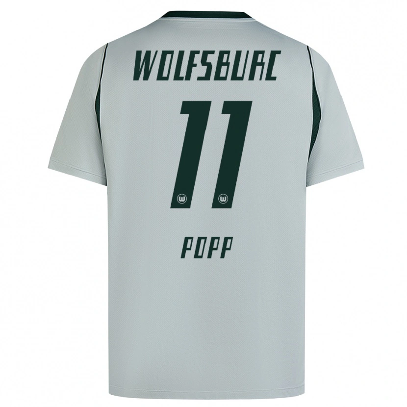 Danxen Dzieci Alexandra Popp #11 Szary Zielony Wyjazdowa Koszulka 2026/27 Koszulki Klubowe