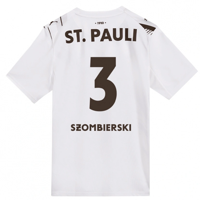 Danxen Dzieci Sebastian Szombierski #3 Kawa Biała Czerwona Wyjazdowa Koszulka 2026/27 Koszulki Klubowe