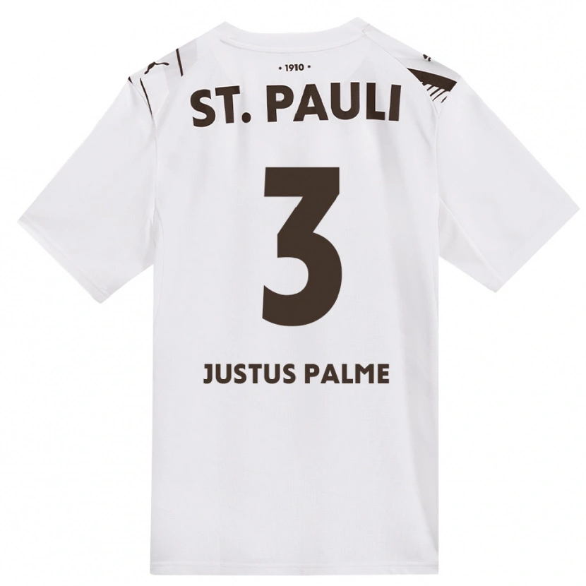 Danxen Dzieci Johannes Justus Palme #3 Kawa Biała Czerwona Wyjazdowa Koszulka 2026/27 Koszulki Klubowe