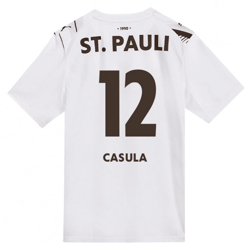 Danxen Dzieci David Casula #12 Kawa Biała Czerwona Wyjazdowa Koszulka 2026/27 Koszulki Klubowe