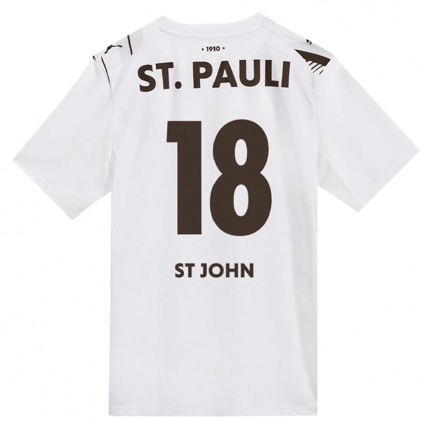 Danxen Dzieci Rawley St. John #18 Kawa Biała Czerwona Wyjazdowa Koszulka 2026/27 Koszulki Klubowe