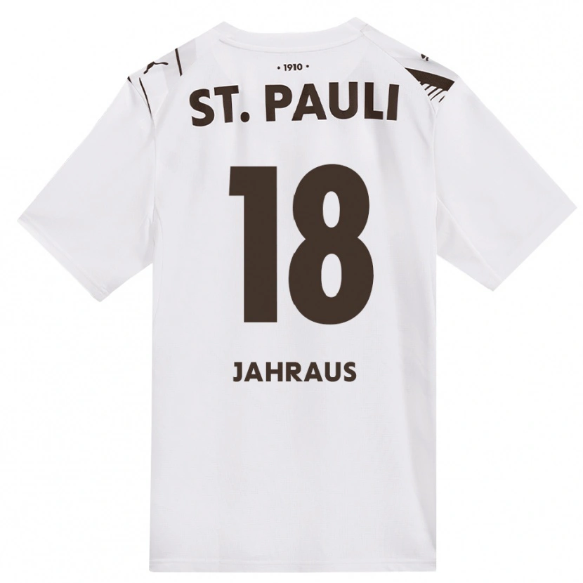 Danxen Dzieci Luis Jahraus #18 Kawa Biała Czerwona Wyjazdowa Koszulka 2026/27 Koszulki Klubowe
