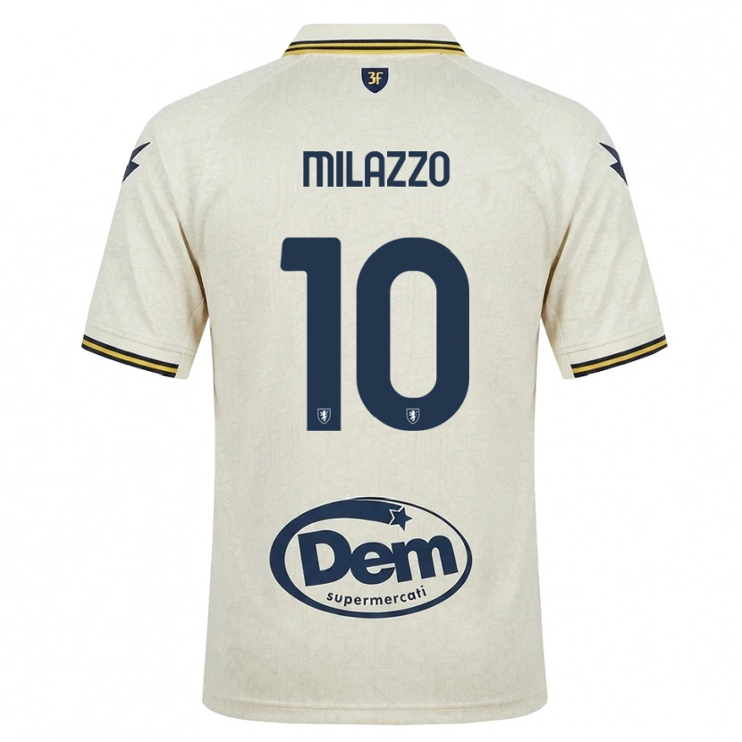 Danxen Dzieci Simone Milazzo #10 Oldlace Żółty Czarny Wyjazdowa Koszulka 2026/27 Koszulki Klubowe
