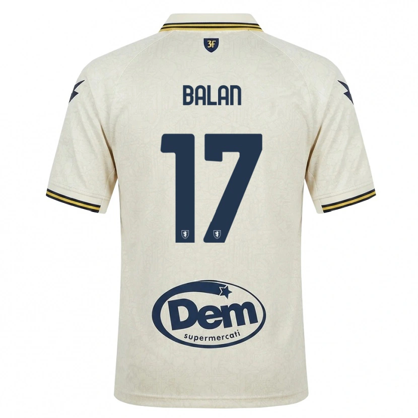 Danxen Dzieci Raul Balan #17 Oldlace Żółty Czarny Wyjazdowa Koszulka 2026/27 Koszulki Klubowe