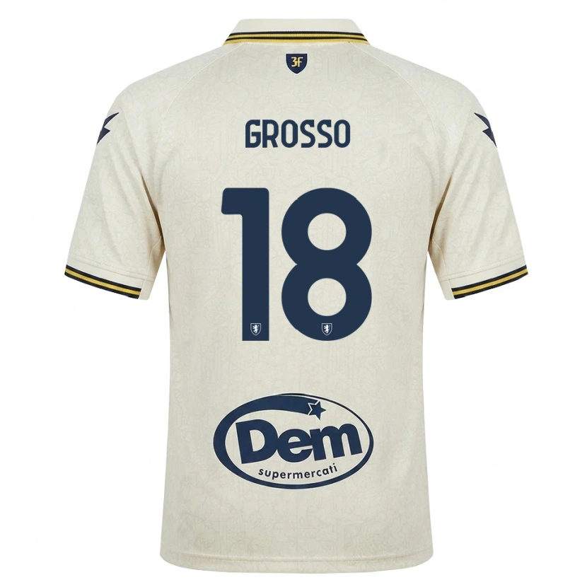 Danxen Dzieci Filippo Grosso #18 Oldlace Żółty Czarny Wyjazdowa Koszulka 2026/27 Koszulki Klubowe
