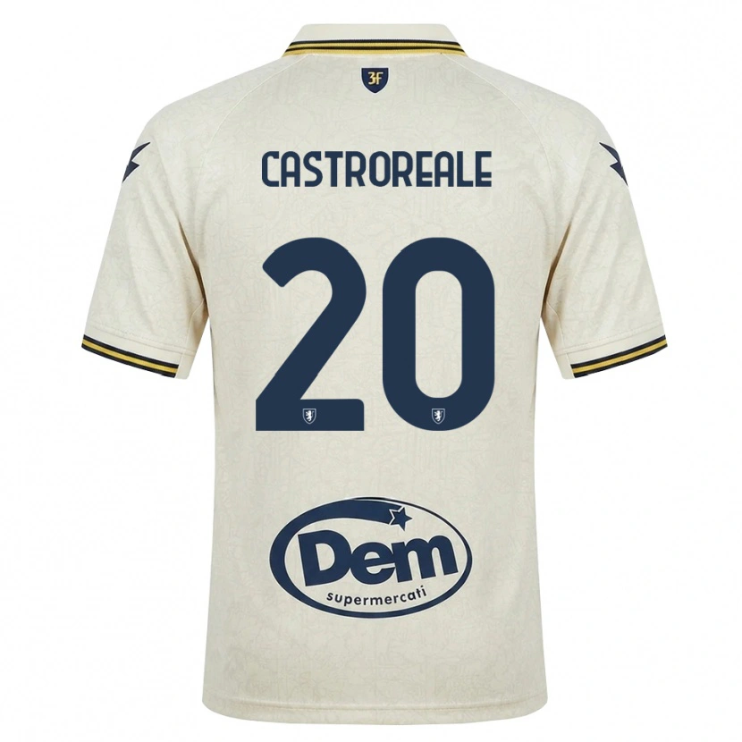Danxen Dzieci Alessandro Castroreale #20 Oldlace Żółty Czarny Wyjazdowa Koszulka 2026/27 Koszulki Klubowe