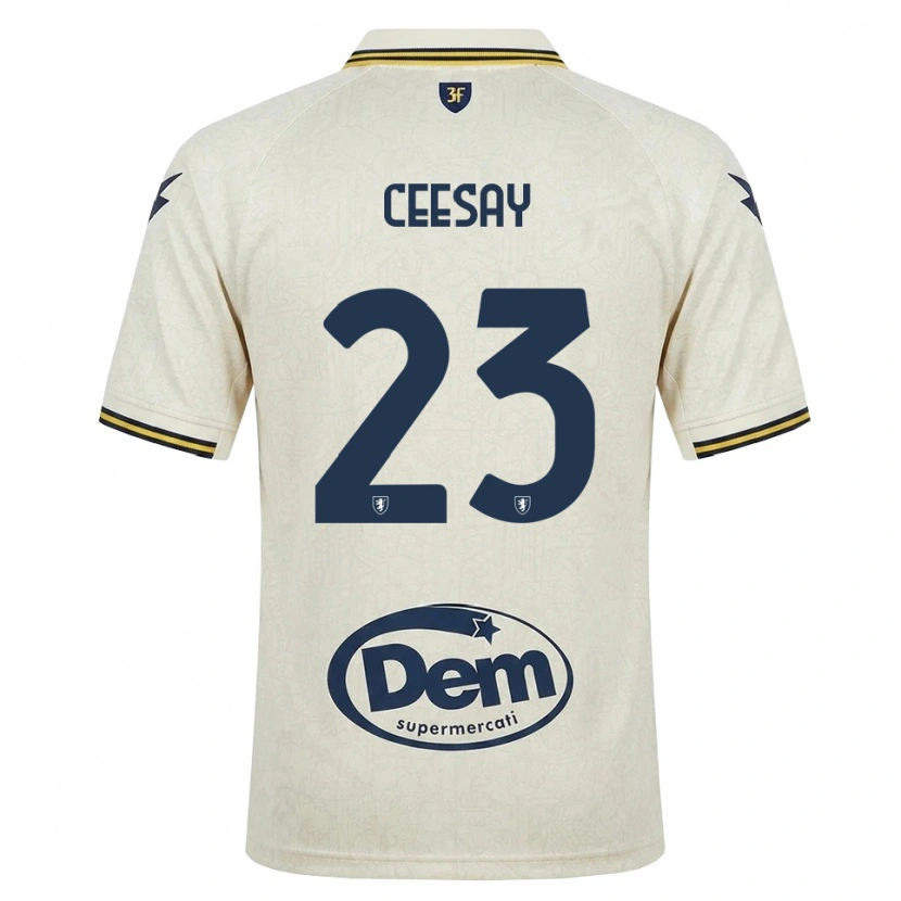 Danxen Dzieci Abubacar Ceesay #23 Oldlace Żółty Czarny Wyjazdowa Koszulka 2026/27 Koszulki Klubowe
