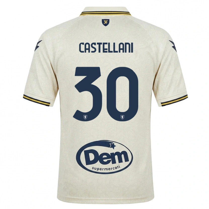Danxen Dzieci Andrea Castellani #30 Oldlace Żółty Czarny Wyjazdowa Koszulka 2026/27 Koszulki Klubowe